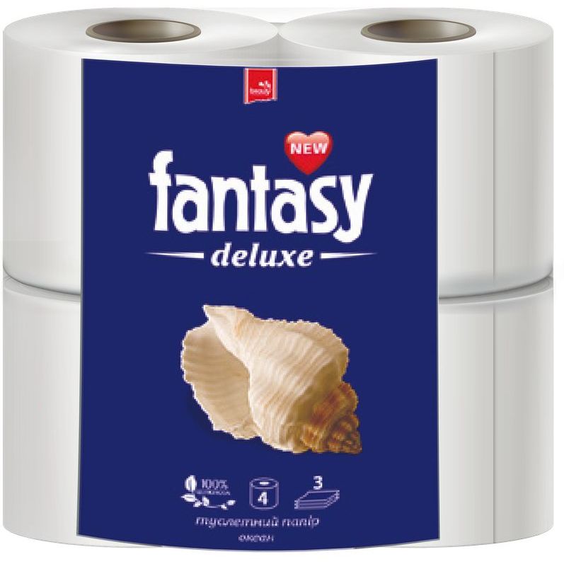Туалетная бумага Fantasy Deluxe Океан 4 рулона - фото 1