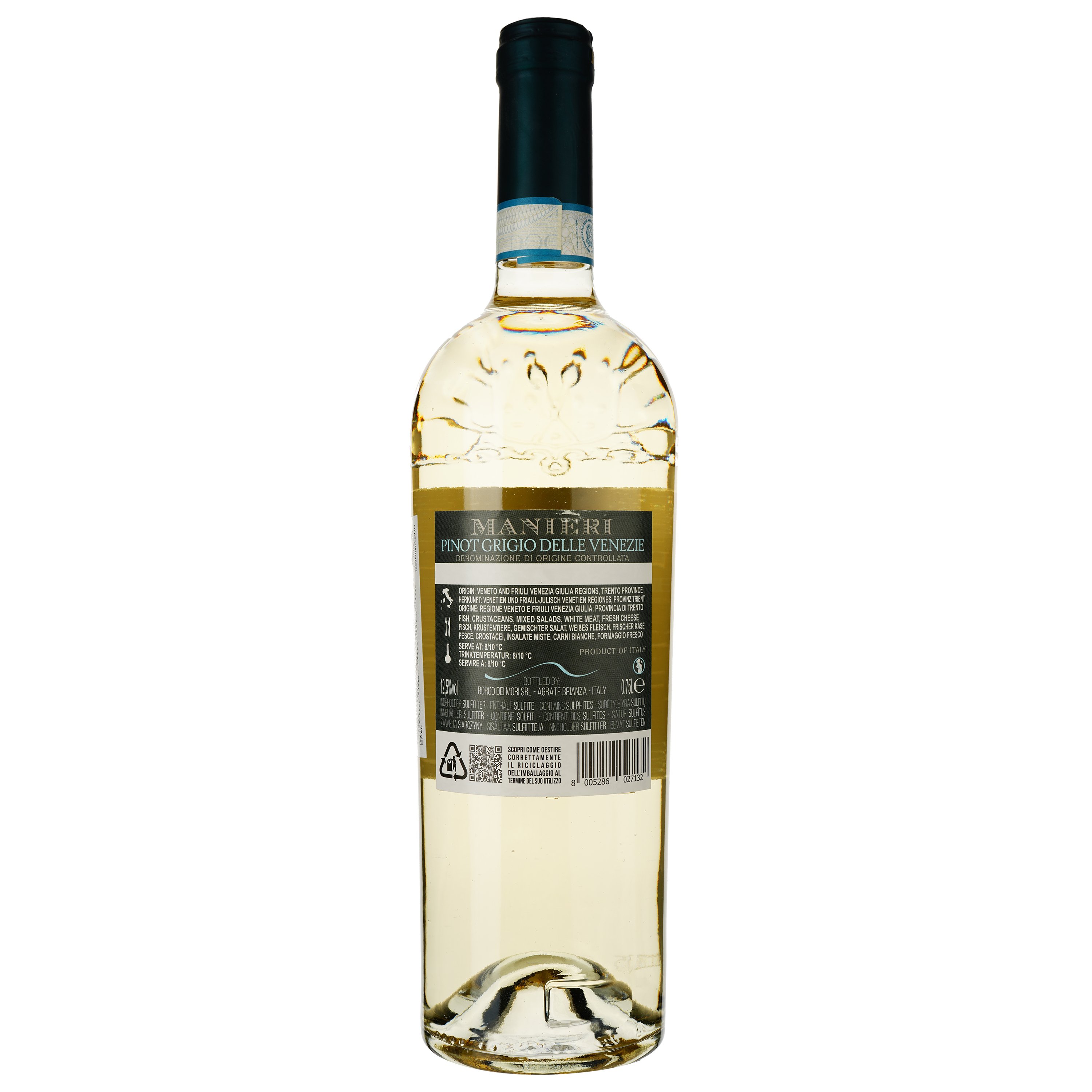 Вино Manieri Pinot Grigio delle Venezie DOC, біле, сухе, 0.75 л - фото 2