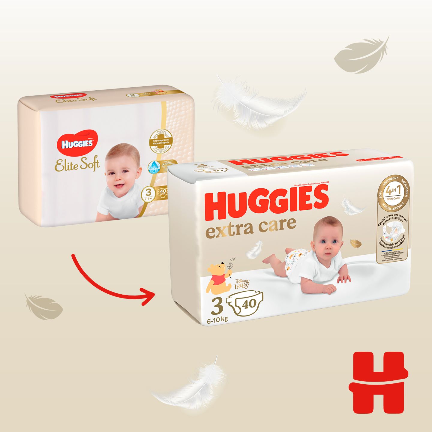 Підгузки Huggies Extra Care Box 3 (6-10 кг), 96 шт. - фото 2