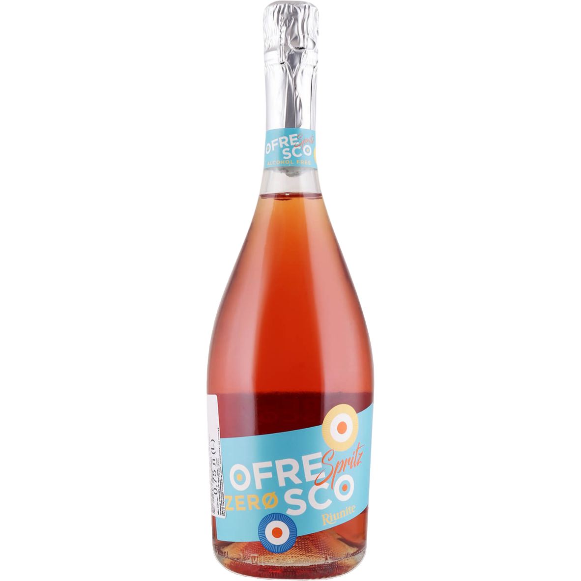 Вино игристое Riunite Ofresco Spritz Zero, безалкогольное, розовое, полусладкое, 0,75 л (882883) - фото 1