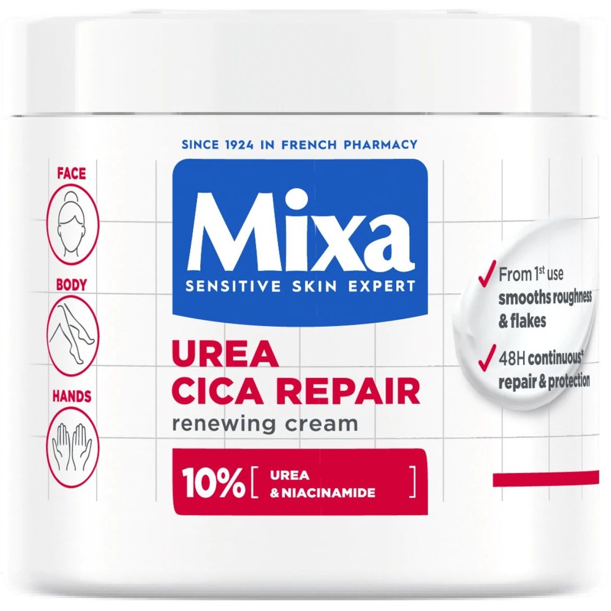 Крем Mixa Urea Cica Repair для сухой огрубевшей кожи лица рук и тела восстанавливающий 400 мл - фото 1