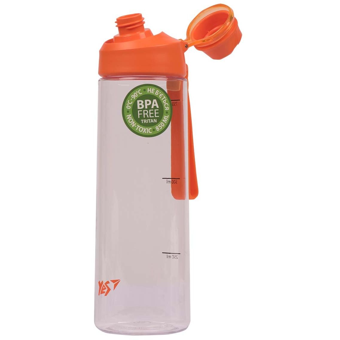 Пляшка для води Yes, 850 мл, помаранчева (707622) - фото 2