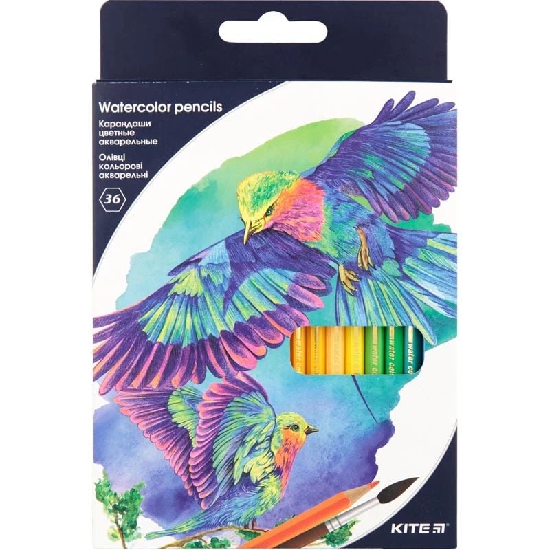 Цветные акварельные карандаши Kite Птицы 36 шт. (K18-1052) - фото 1