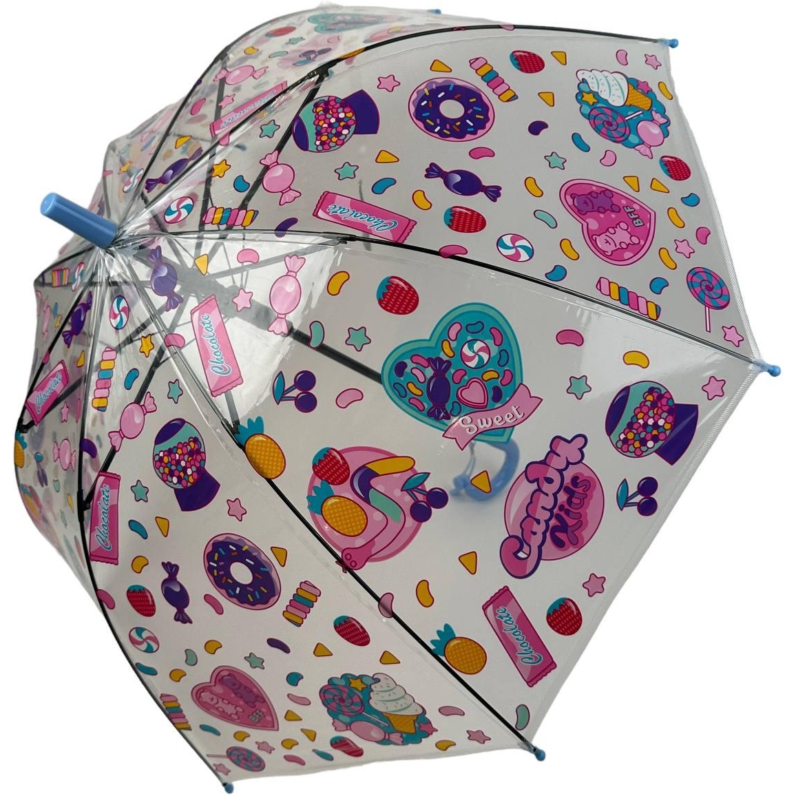 Женский складной зонтик полуавтомат Fiaba 74 см голубая - фото 1