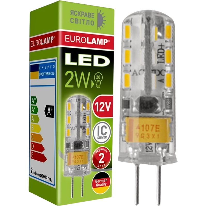 Светодиодная лампа Eurolamp LED, G4, 2W, 3000K, 12V (LED-G4-0227(12)) - фото 1