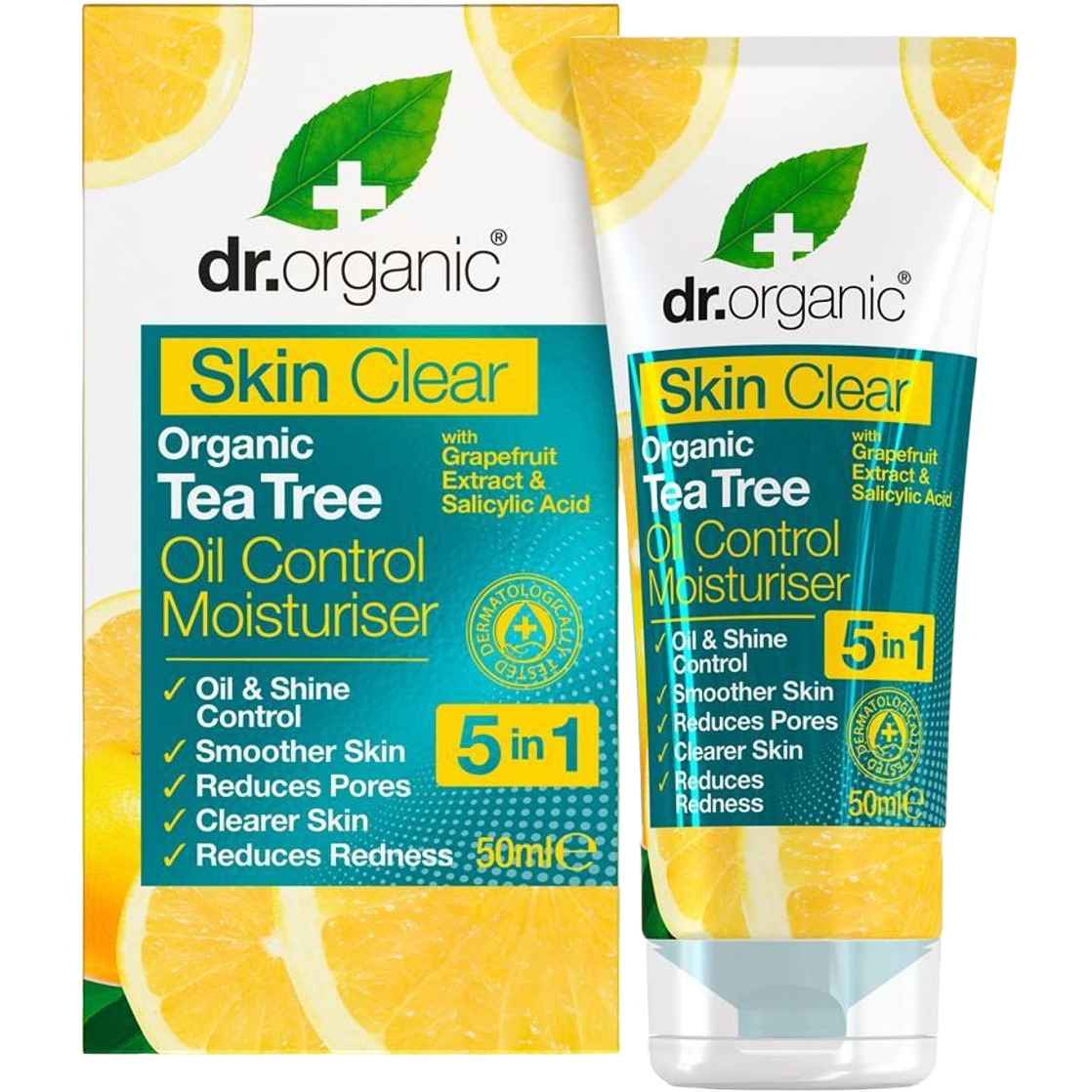 Зволожуючий засіб для контролю жирності Dr. Organic Skin Clear 5 in 1 Oil Control Moisturiser 50 мл - фото 1