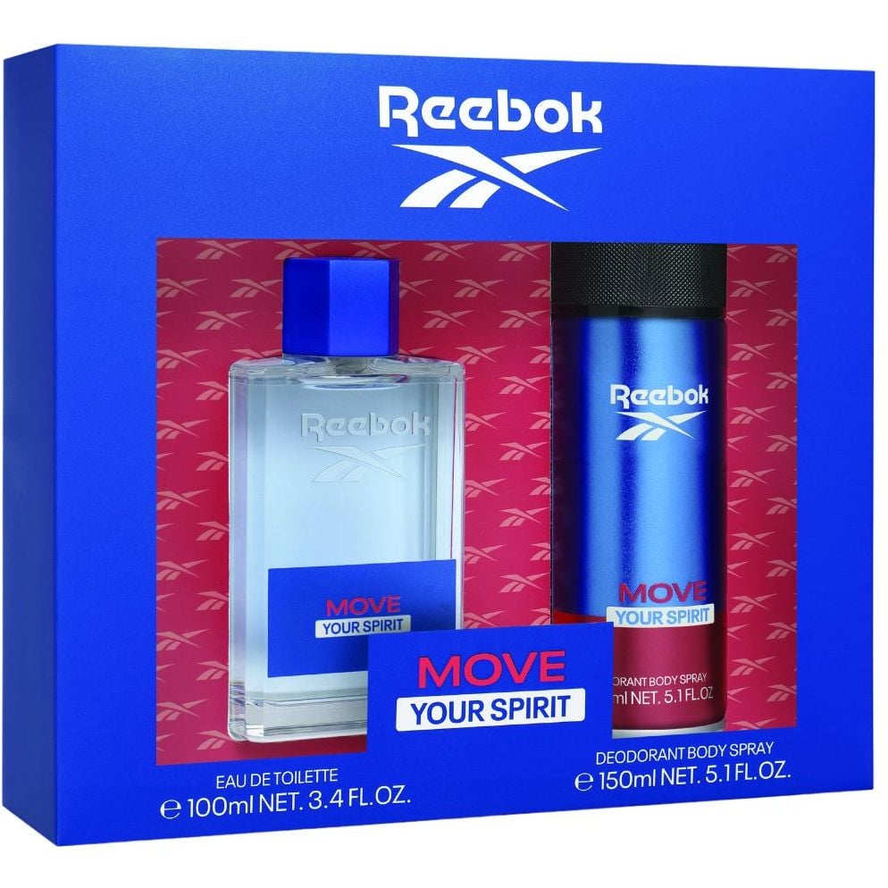 Подарочный набор для мужчин Reebok Move your spirit: Туалетная вода 100 мл + Дезодорант 150 мл - фото 1