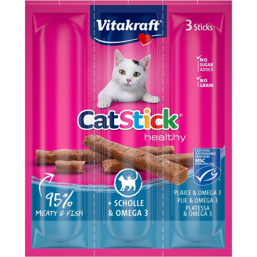 Ласощі для котів Vitakraft м'ясні палички з камбалою 3 шт. - фото 1