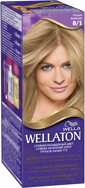 Стойкая крем-краска для волос Wellaton, оттенок 8/1 (ракушка), 110 мл - фото 1