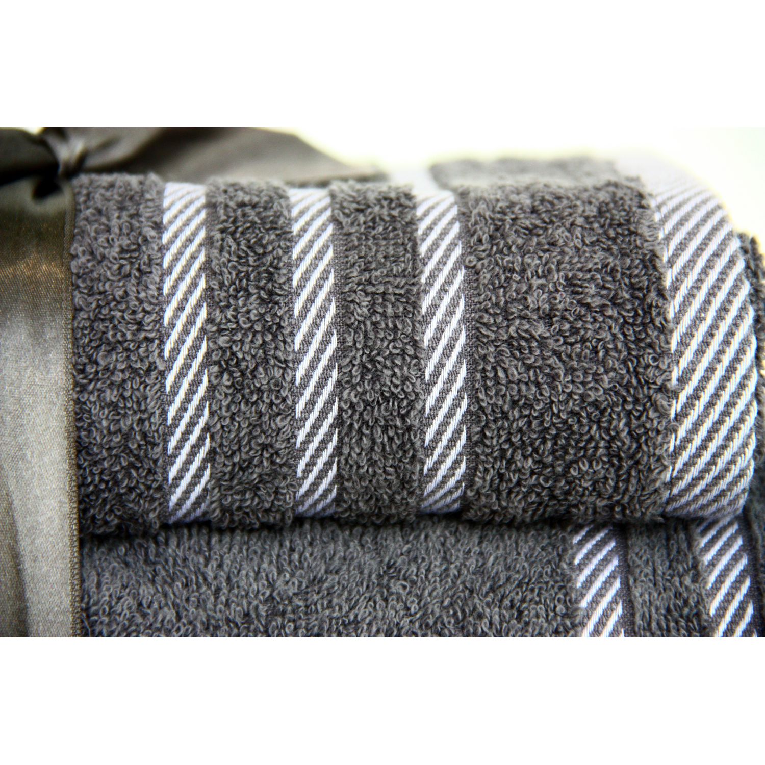 Набор полотенец Izzihome Rubin Stripe2 grey, 50х90 см, 70х130 см, серый (604156) - фото 3