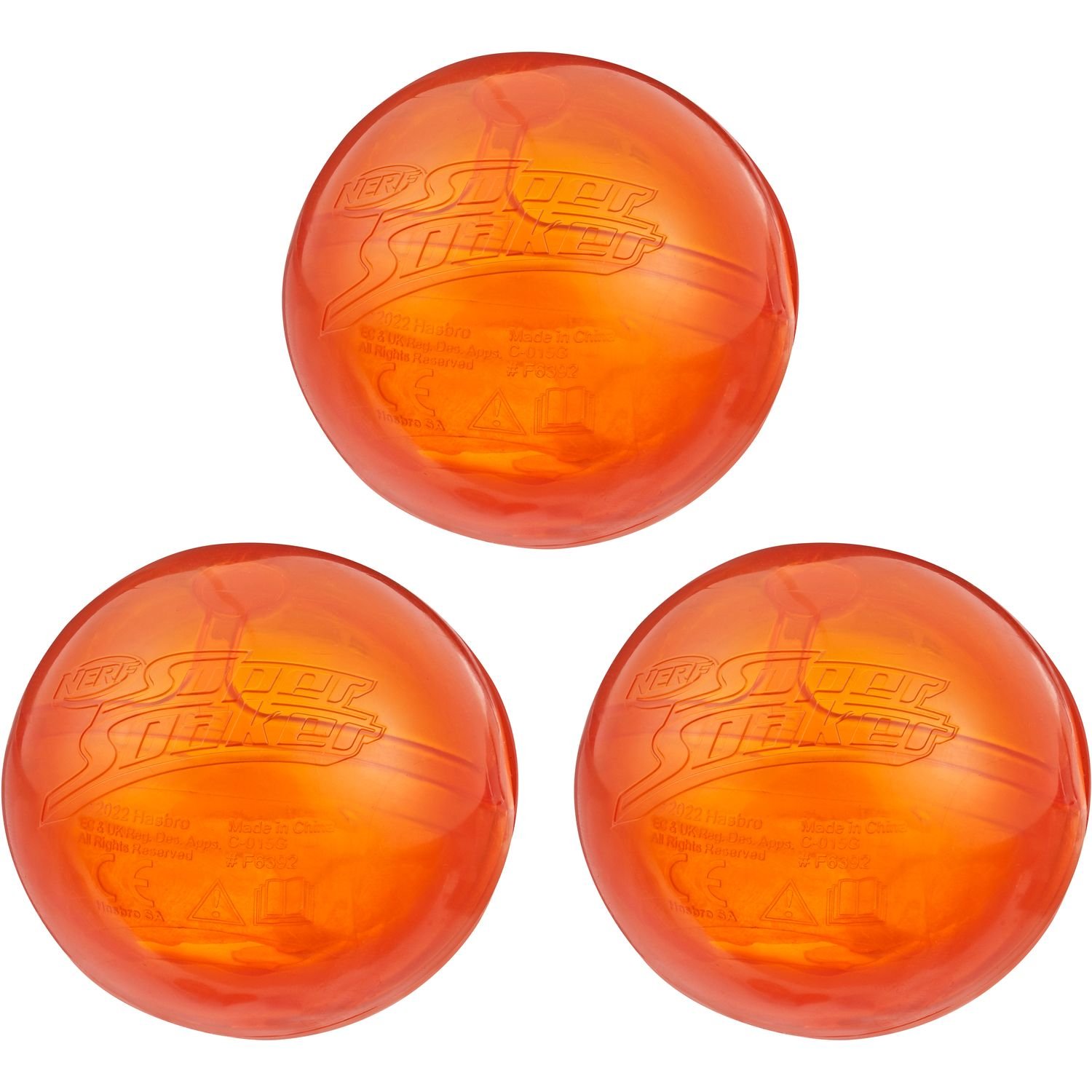Водяні бомбочки Hasbro Nerf Super Soaker Hydro Balls 3-Pack, помаранчеві, 3 шт. (F6392) - фото 1