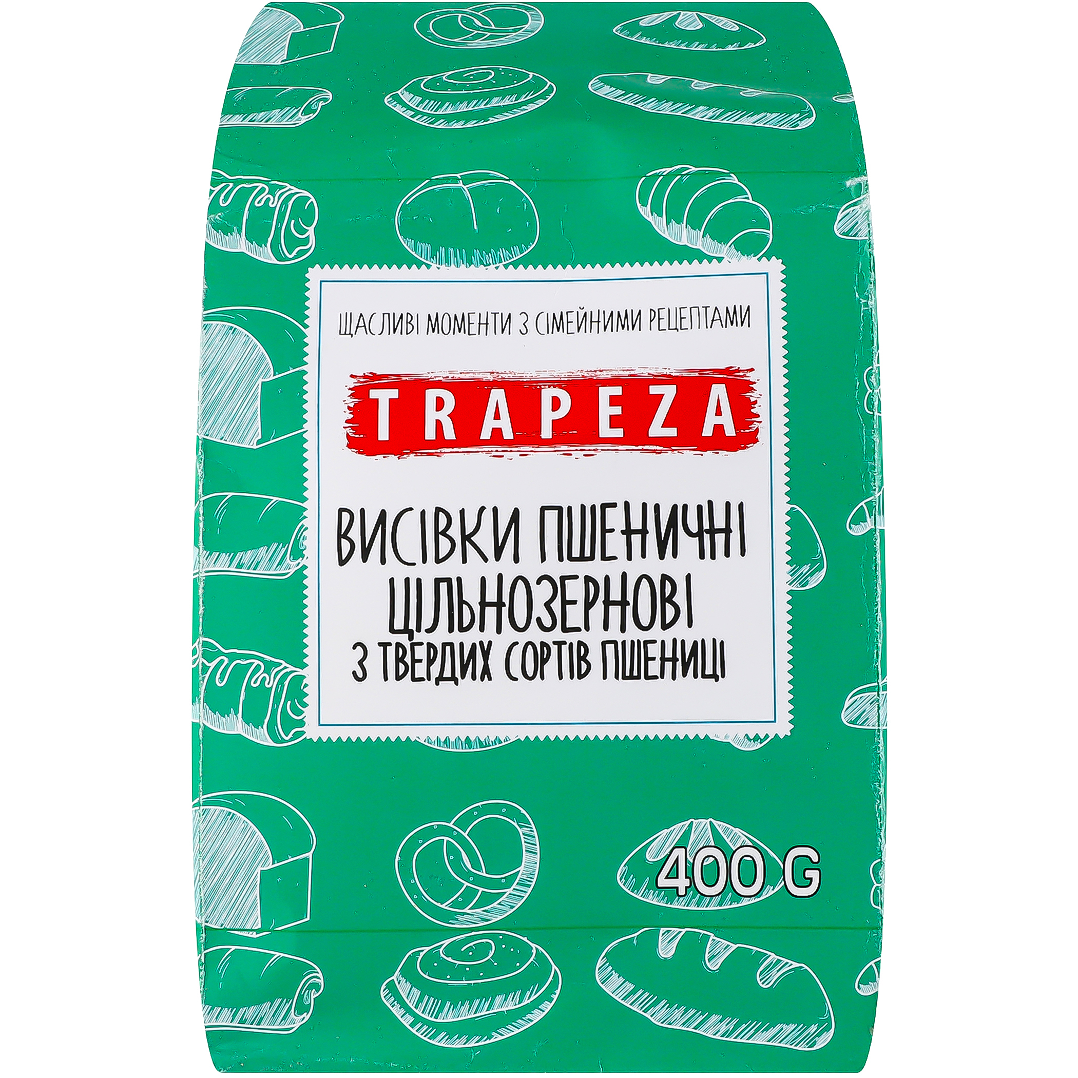 Отруби пшеничные цельнозерновые Trapeza из твердых сортов пшеницы 400 г (946622) - фото 1