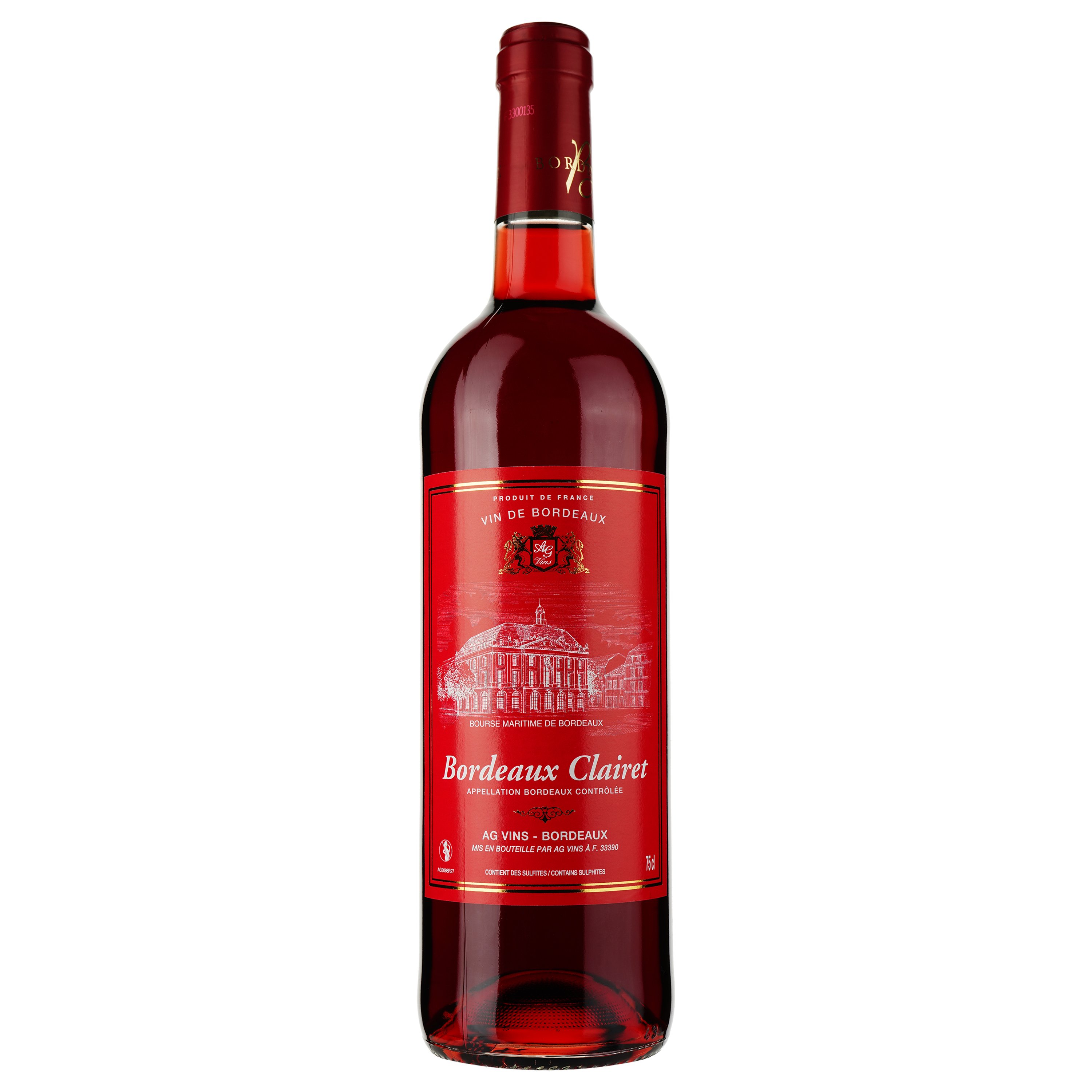 Вино AG Vins Bourse Maritime AOP Bordeaux Clairet 2021 рожеве сухе 0.75 л - фото 1