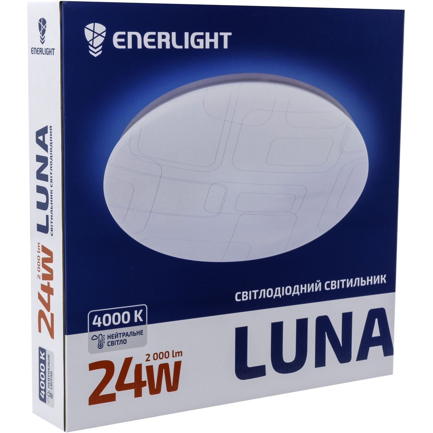 Cвітильник стельовий світлодіодний Enerlight Luna, 24Вт, 4000К, 350х50 мм (LUNA24SMD80N) - фото 1