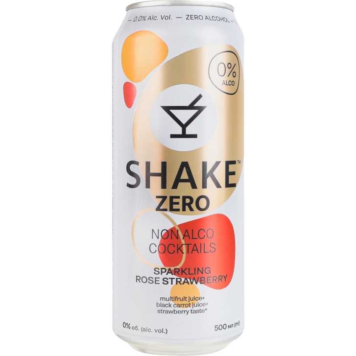 Напиток сокосодержащий Shake Sparkling Rose Strawberry Zero сильногазированный 500 мл (946073) - фото 3