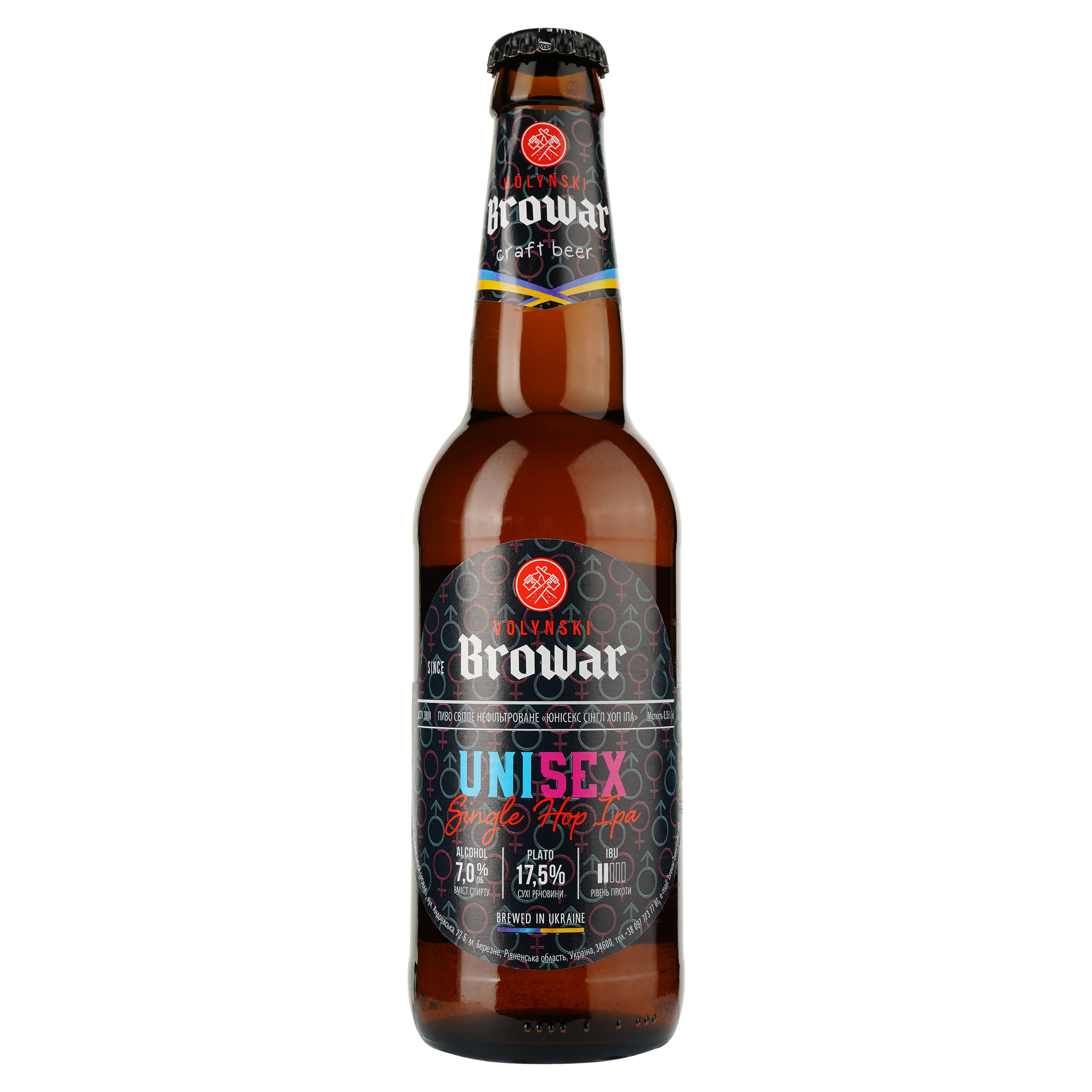 Пиво Volynski Browar Unisex, светлое, нефильтрованное, 7%, 0,35 л - фото 1