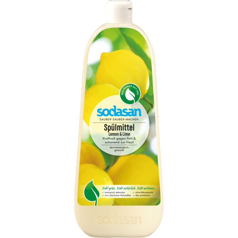 Органическое средство-концентрат для мытья посуды Sodasan Лимон 1 л - фото 1