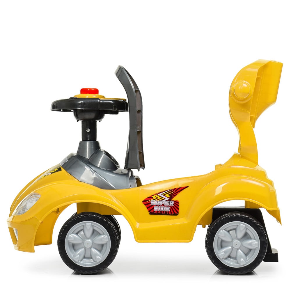 Машинка-толокар Bambi M 4205-6 2 в 1, с родительской ручкой, желтая (23838) - фото 8