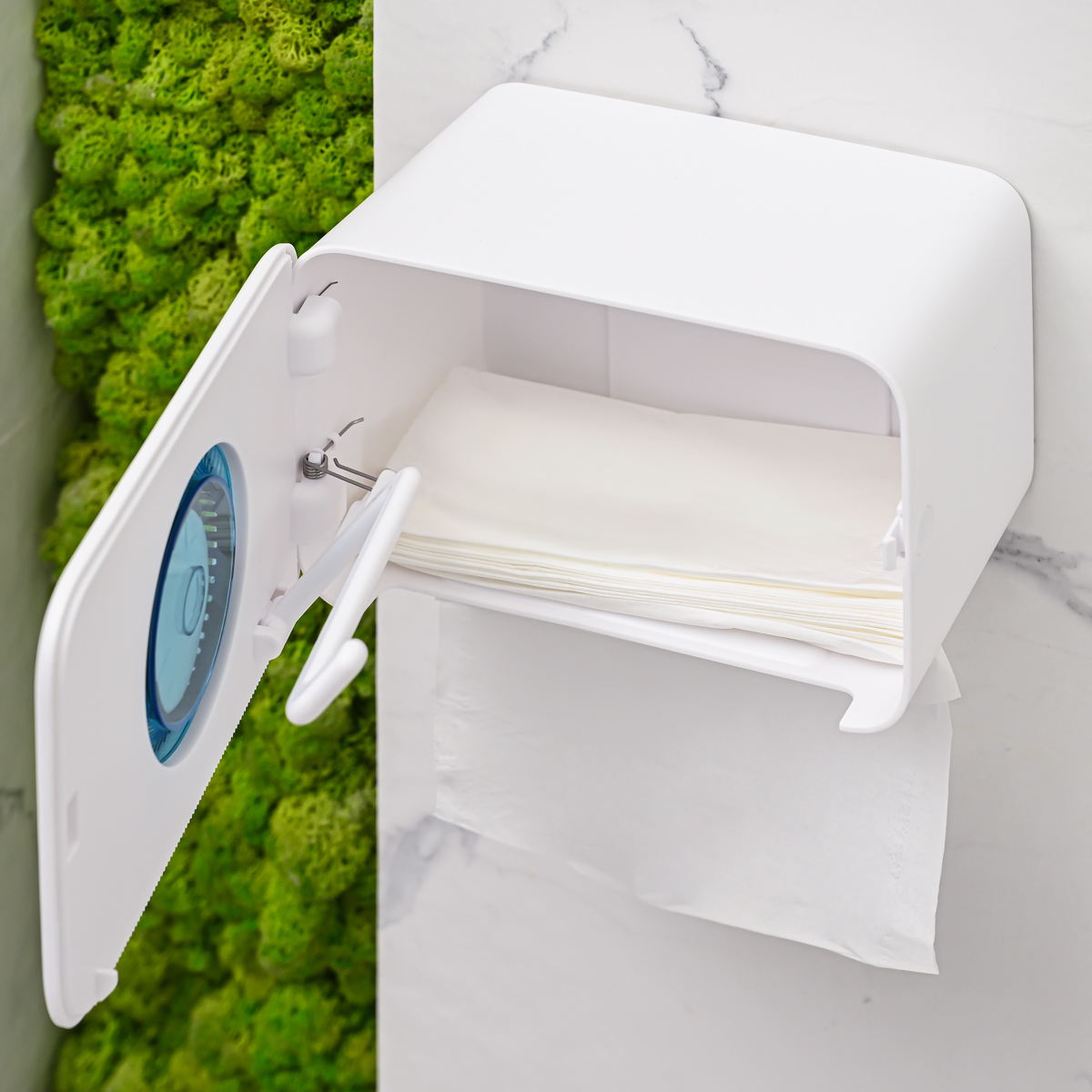 Тримач для туалетного паперу МВМ My Home з отвором для аромасаше 220x149x142 мм (BP-41 WHITE/GRAY) - фото 11