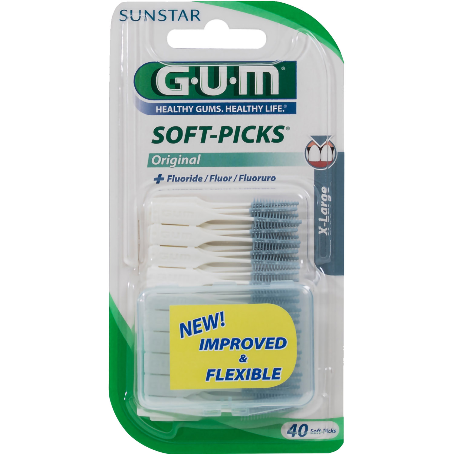 Набор межзубных щеток GUM Soft Picks с фторидом extra-large 40 шт. - фото 1