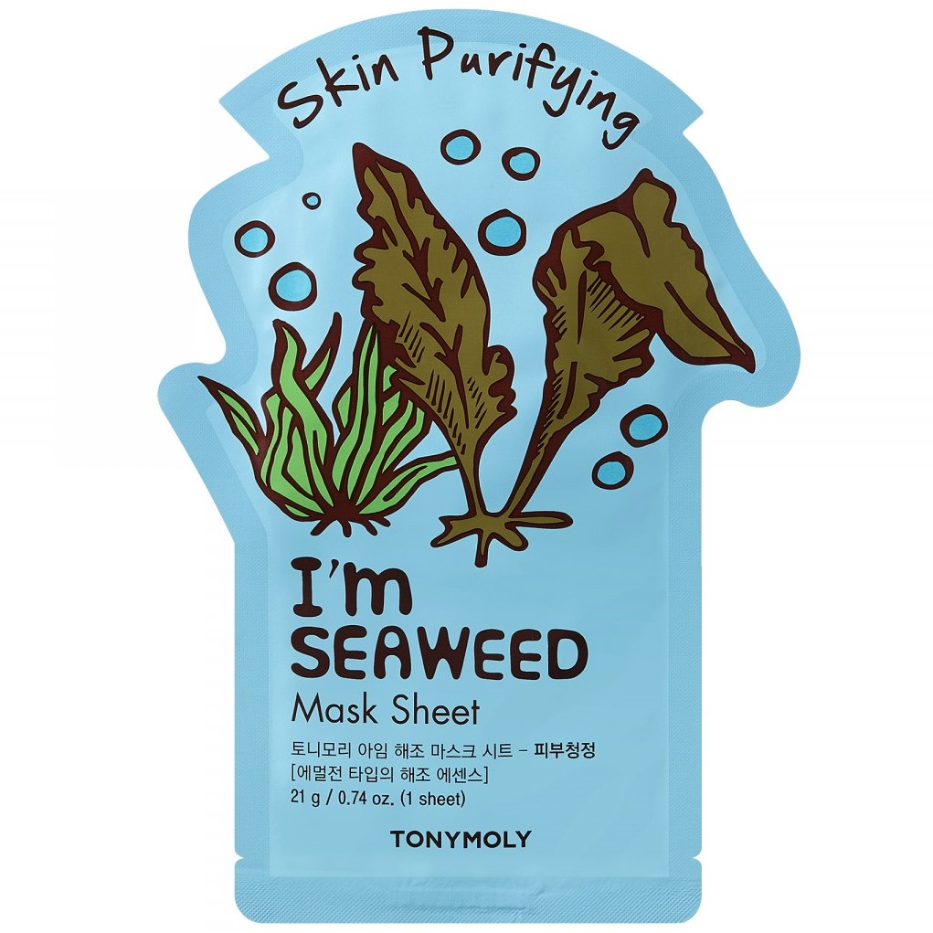 Маска тканевая для лица Tony Moly I'm Seaweeds Mask Sheet Purifying Морские водоросли, 21 мл - фото 1