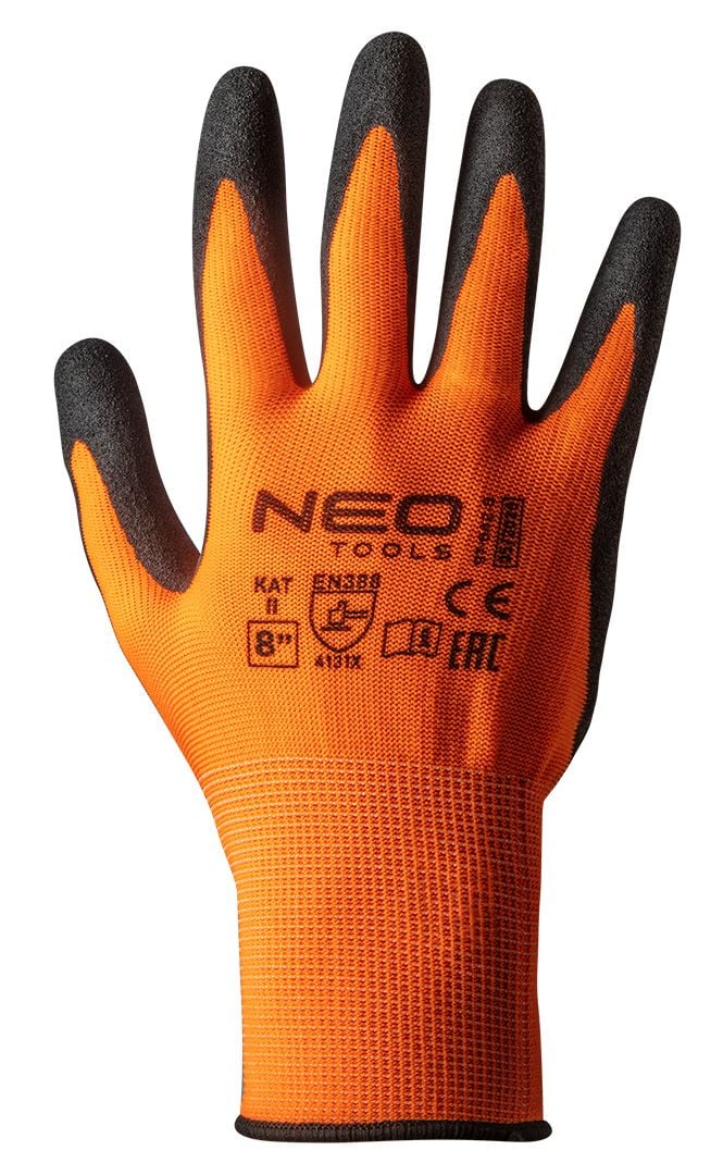 Перчатки рабочие Neo Tools нитриловое покрытие размер 8 оранжевые (97-642-8) - фото 2