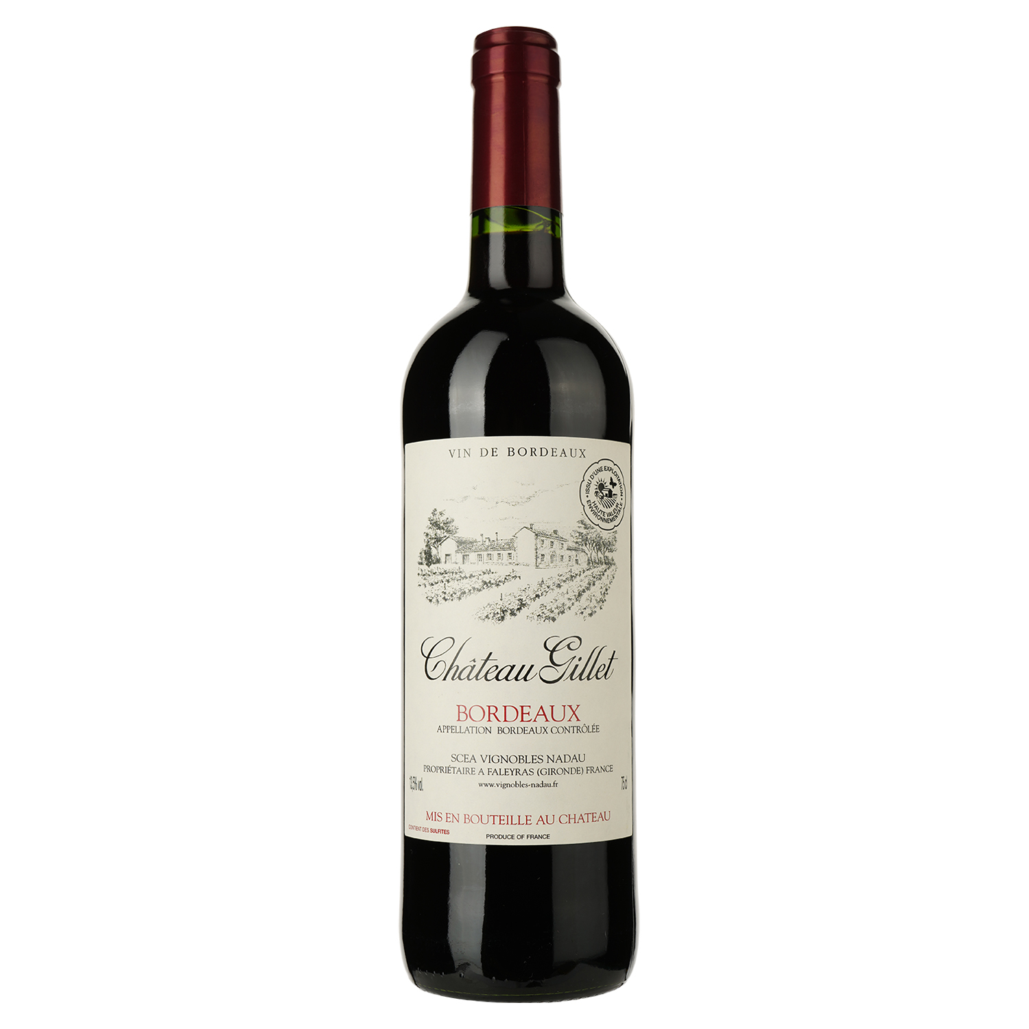 Вино Chateau Gillet Bordeaux, червоне, сухе, 13,5%, 0,75 л (3006) - фото 1