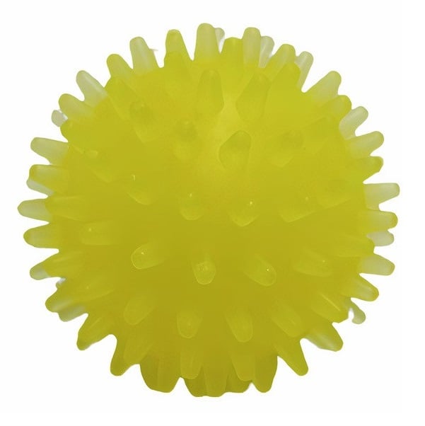 Іграшка для собак Fox М'яч із шипами, з ароматом ванілі, 7,5 см, жовта - фото 1