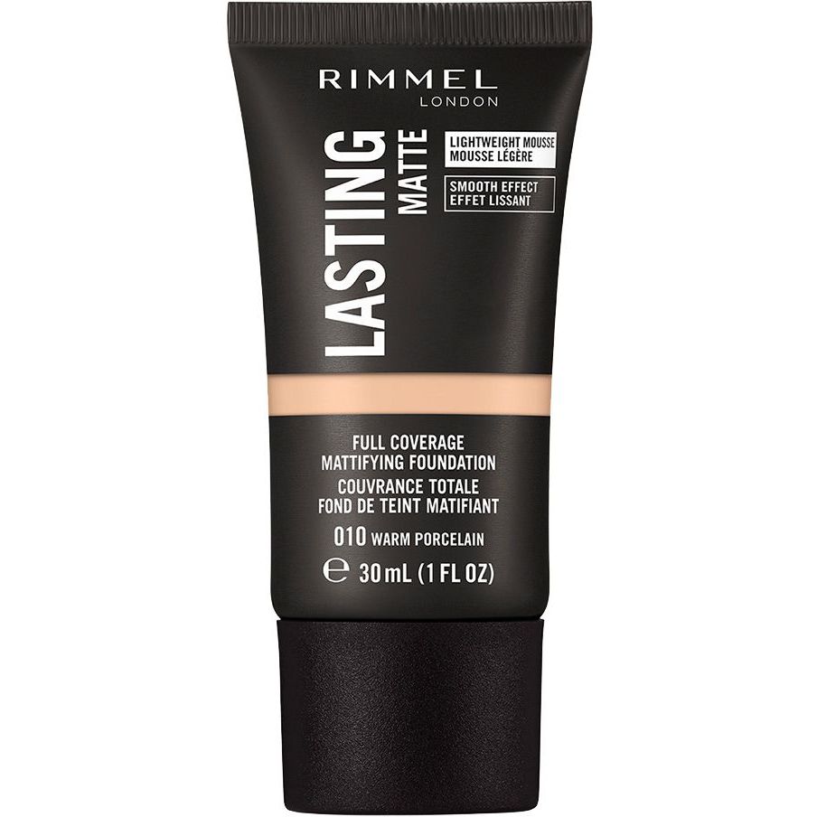 Тональная основа Rimmel Lasting Matte тон 010 (Warm Porcelain) 30 мл - фото 1