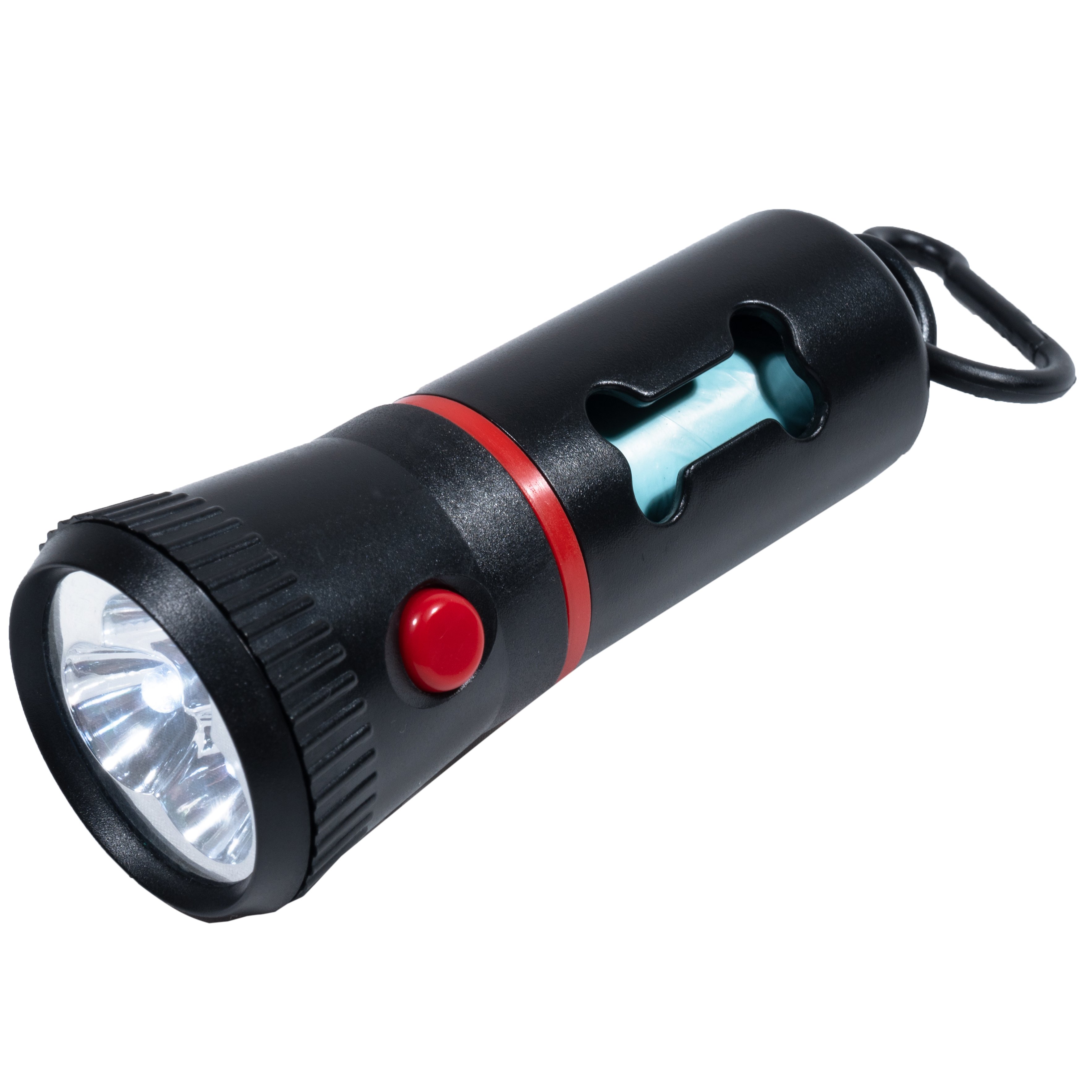 Диспенсер-ліхтарик AnimAll зі змінними пакетами 3 рулона по 15 шт. чорний з червоним - фото 2