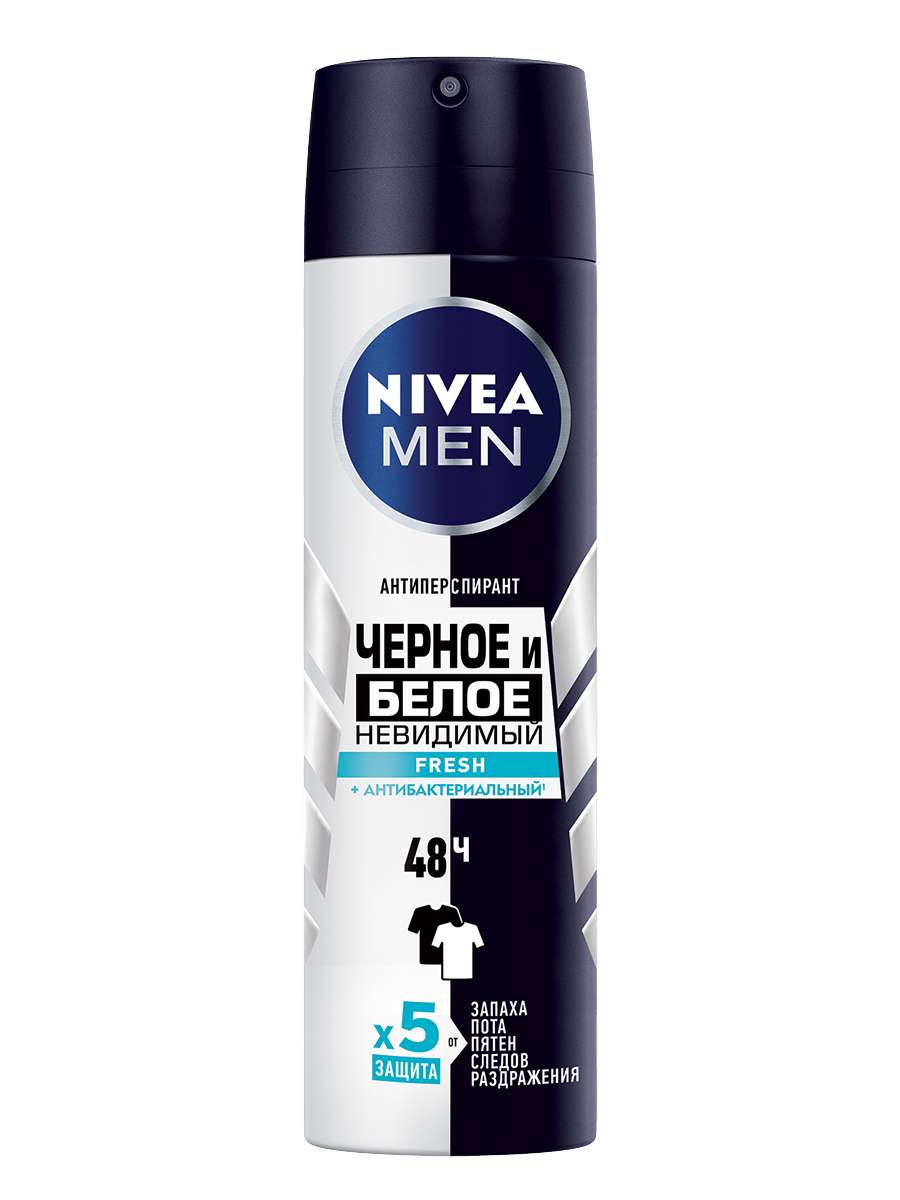 Дезодорант Nivea Men Fresh Невидимий Чорне та біле, 150 мл (85974) - фото 1