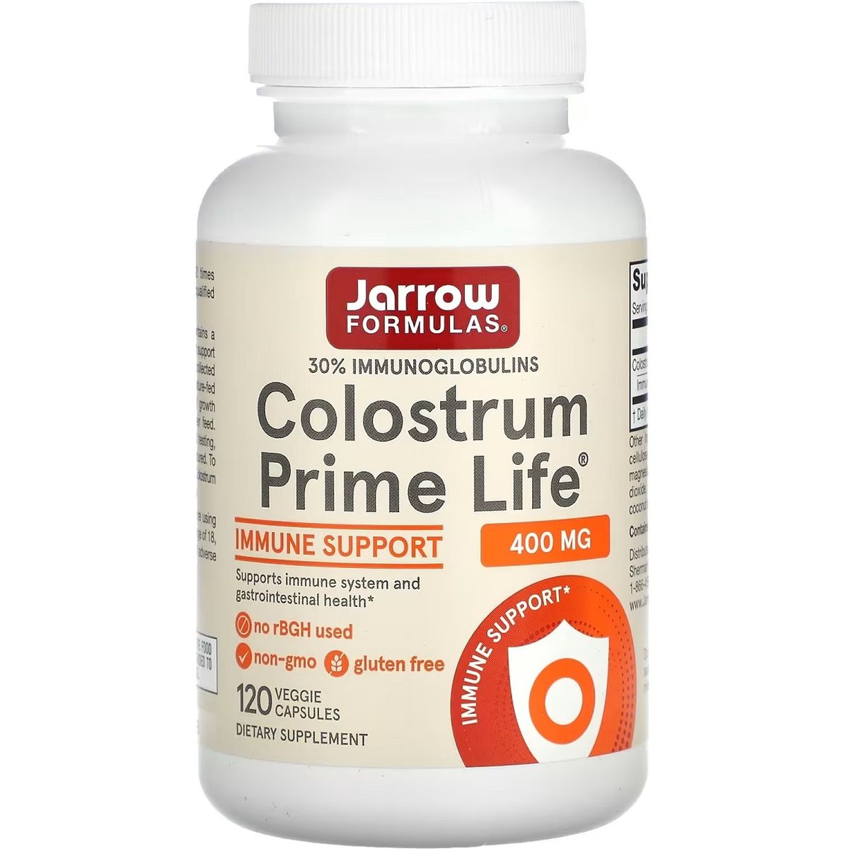 Молозиво Jarrow Formulas Colostrum Prime Life 400 мг 120 капсул - фото 1