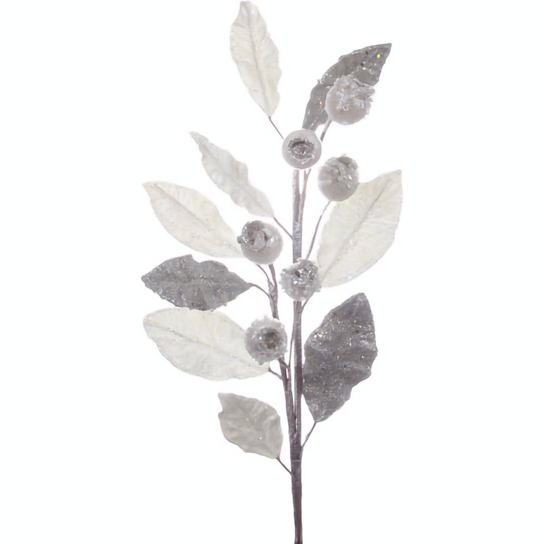 Декоративна гілочка Lefard Гранат міні 75х18 см срібляста (66-021) - фото 1