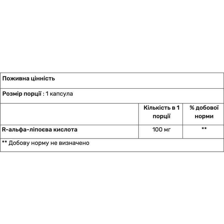 Альфа-ліпоєва кислота R-форма Haya Labs R-Alpha Lipoic Acid 100 мг 60 капсул - фото 2