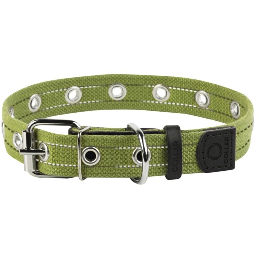 Ошейник для собак Collar, хлопчатобумажный, безразмерный, 52x2,5 см, зеленый - фото 1