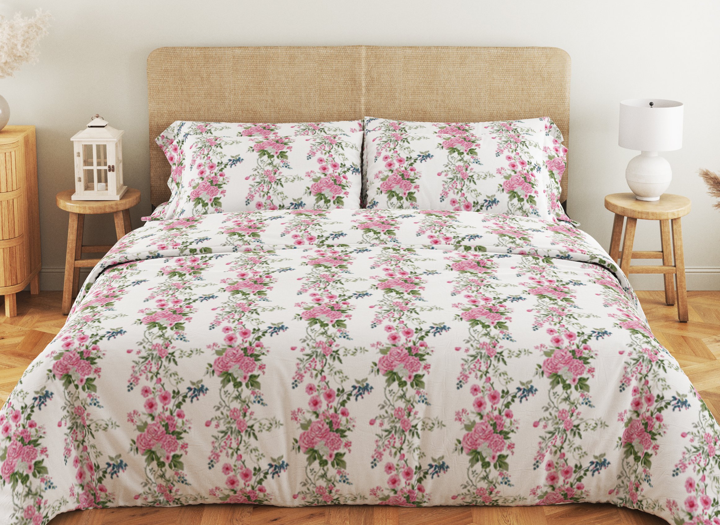 Комплект постельного белья ТЕП Soft dreams Floral Dream двуспальный белый с розовым (2-03858_25839) - фото 1