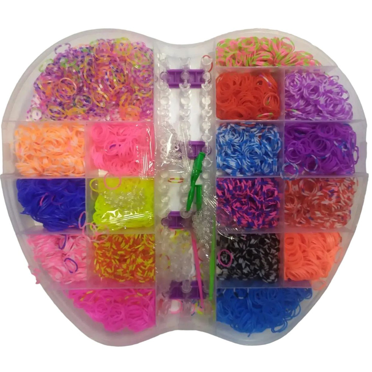Набір гумок для плетіння G-Toys Яблуко Мега великий 18 кольорів в коробці (1688938130) - фото 2