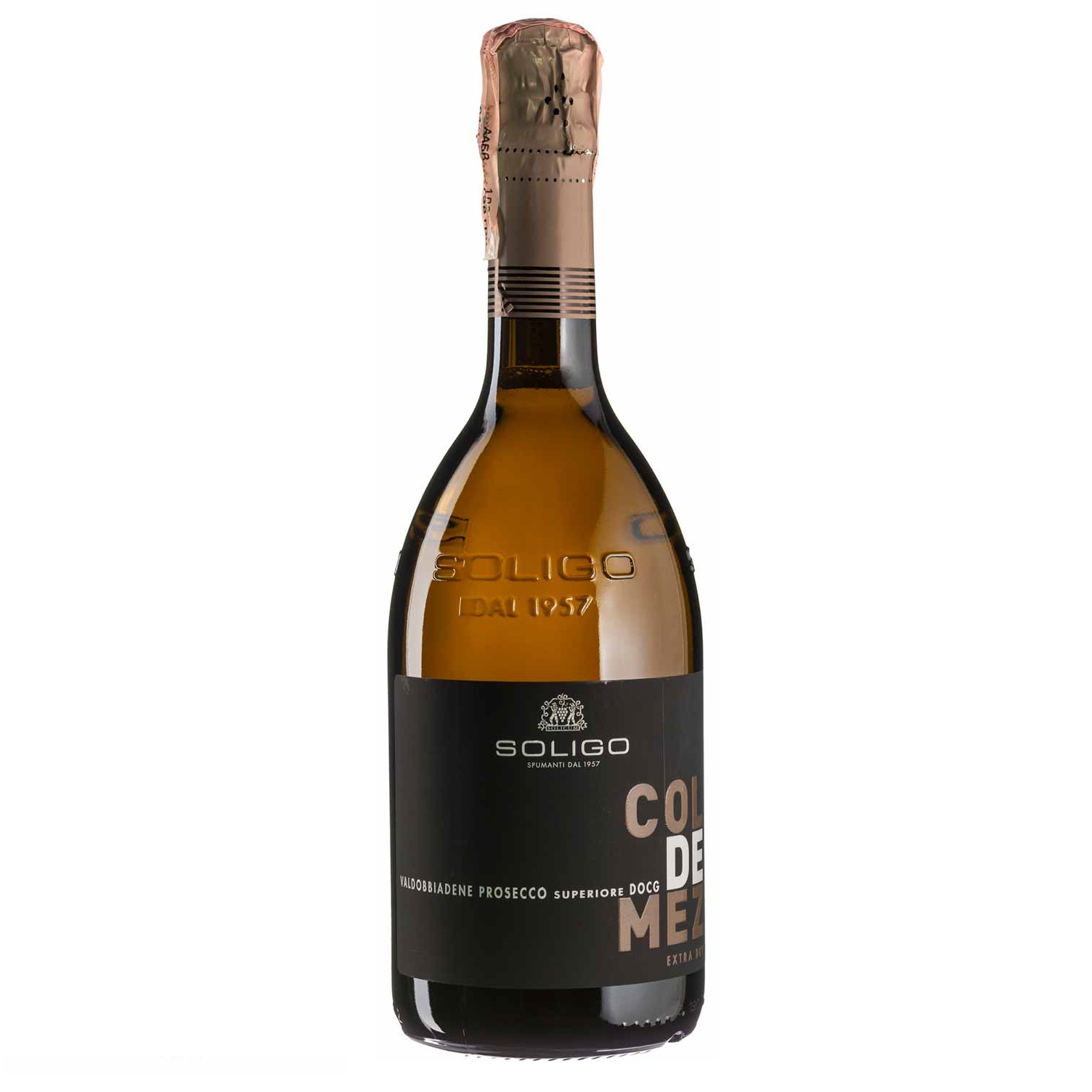 Вино игристое Soligo Col de Mez Prosecco Valdobbiadene Extra Dry, белое, экстра-сухое, 11%, 0,75 л (40322) - фото 1