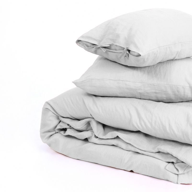 Комплект постельного белья MirSon Natural Linen Beatrice лен семейный светло-серый (2200008247799) - фото 2