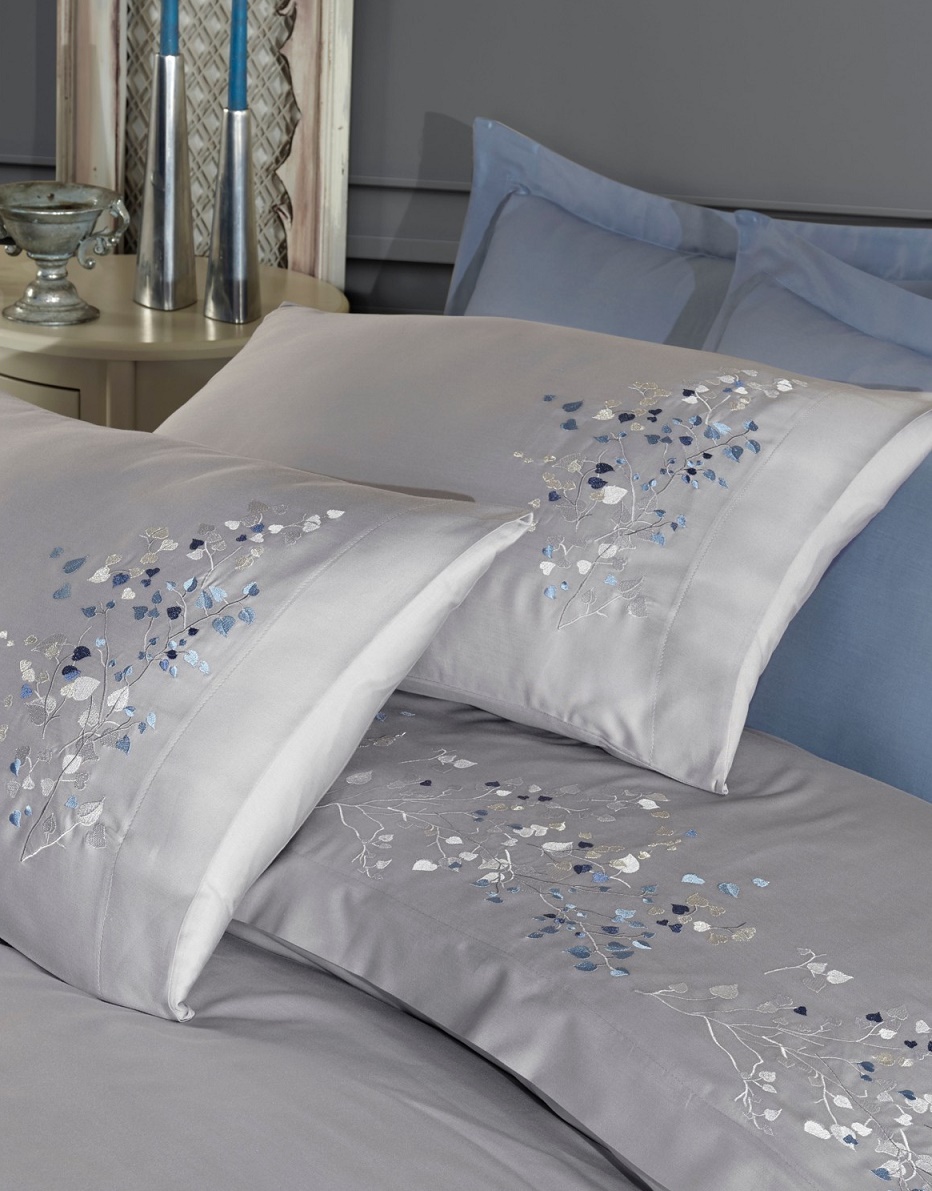 Комплект постельного белья Dantela Vita Alya gri сатин с вышивкой семейный серый (svt-2000022323598) - фото 3
