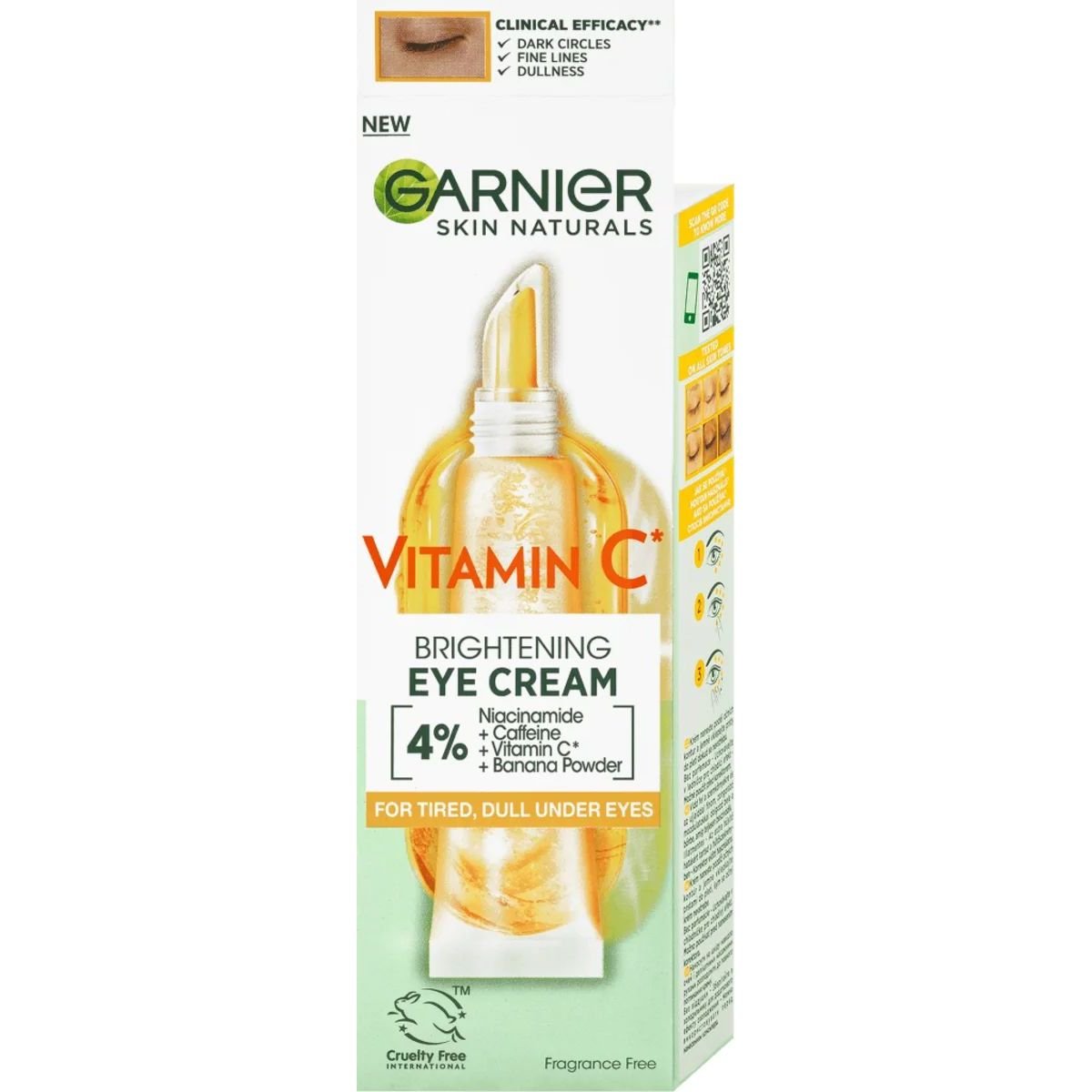 Крем з вітаміном С для тьмяної шкіри навколо очей Garnier Skin Naturals з ефектом зменшення видимості темних кіл і надання сяяння​ 15 мл - фото 1