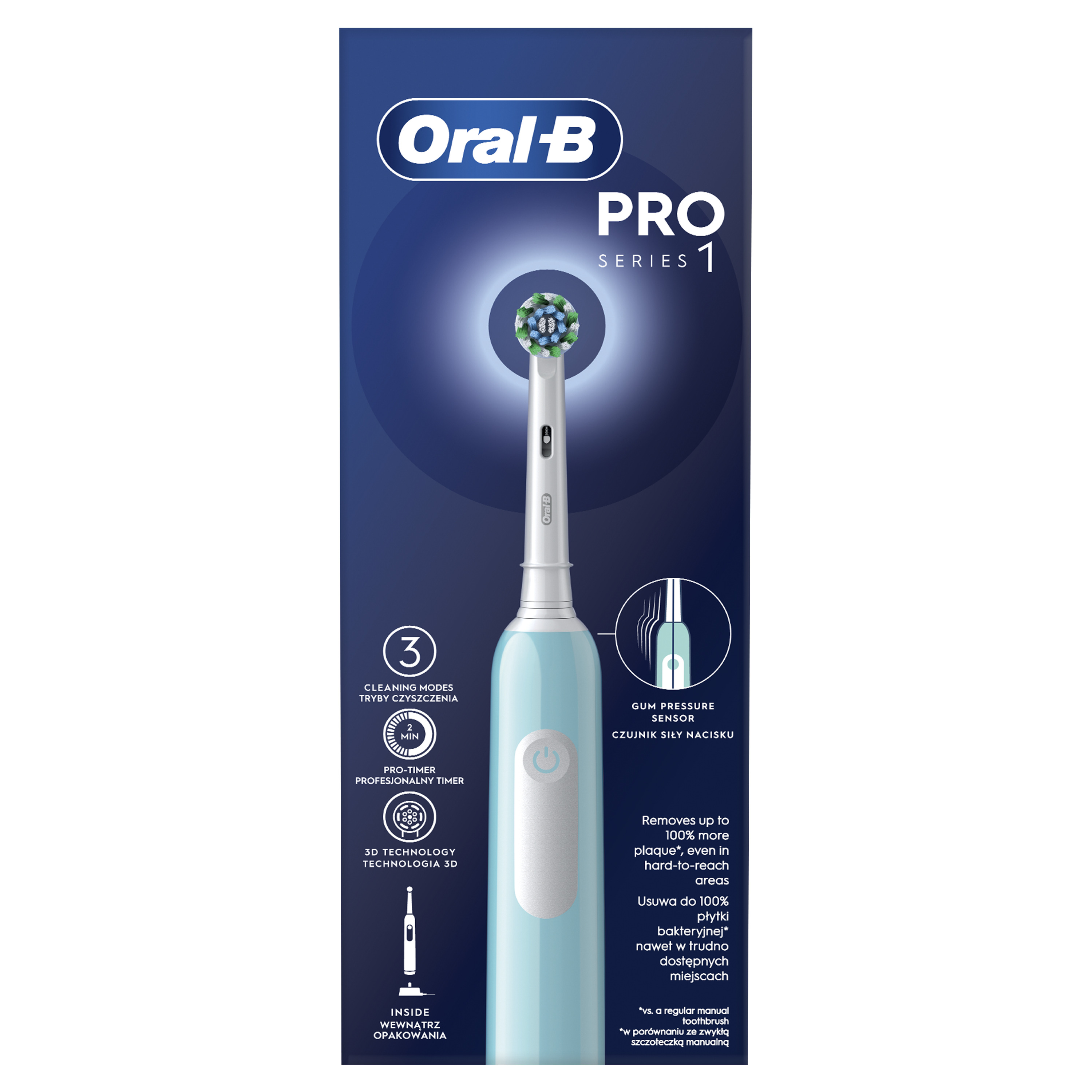 Электрическая зубная щетка Oral-B Braun Pro Series 1 голубая - фото 2