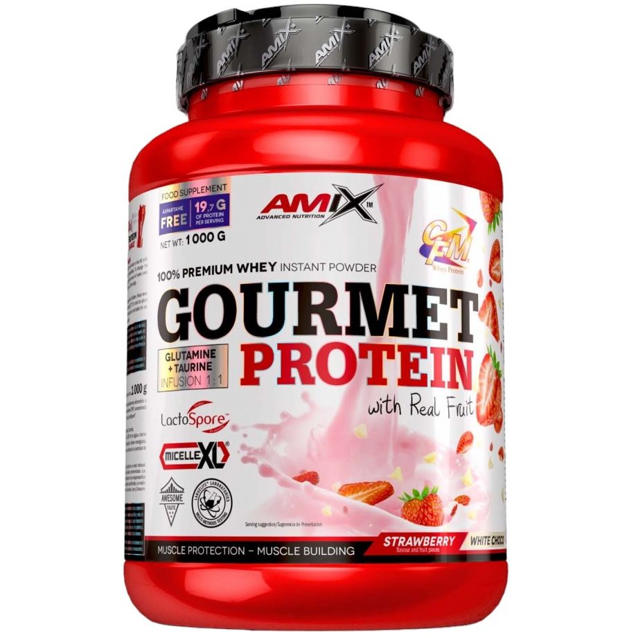 Протеин Amix Gourmet Protein Клубника-белый шоколад 1 кг (817890) - фото 1