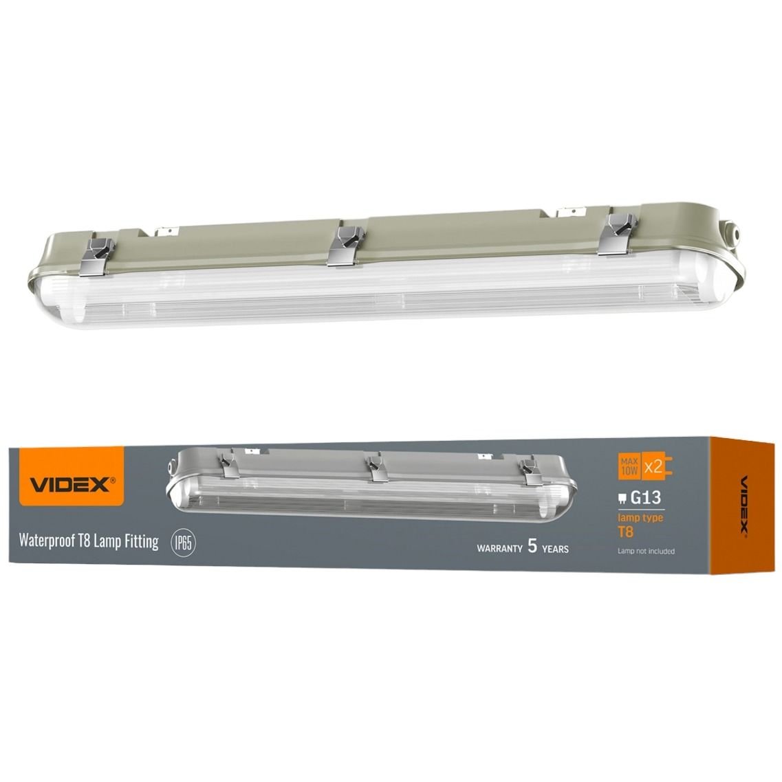 Світильник Videx LED IP65 лінійний під лампу 2хТ8 1.2 м (VL-BNW-T8122G) - фото 1