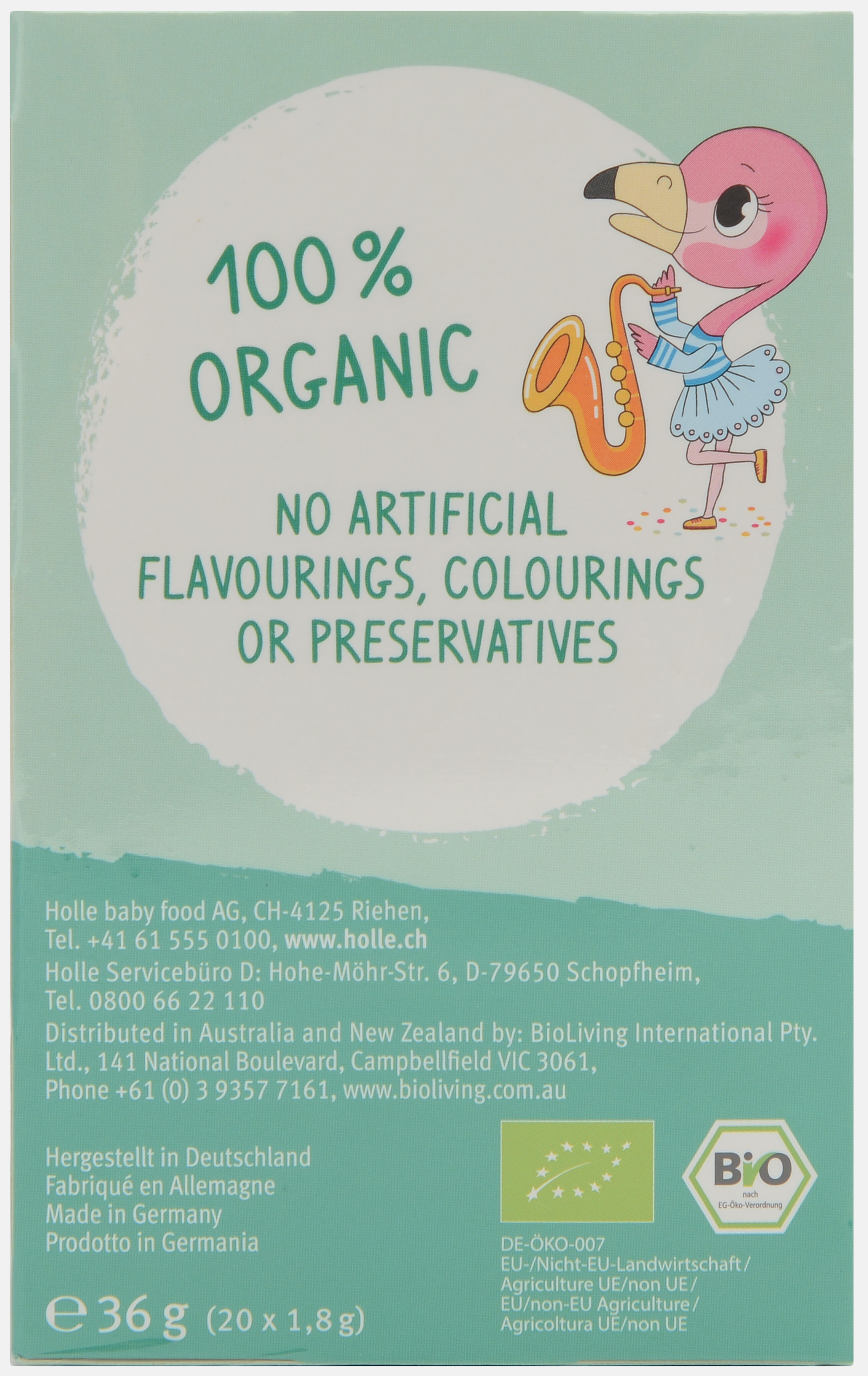 Чай фруктовый Holle Fruity Flamingo для детей и взрослых органический 36 г (20 шт. х 1.8 г) - фото 2