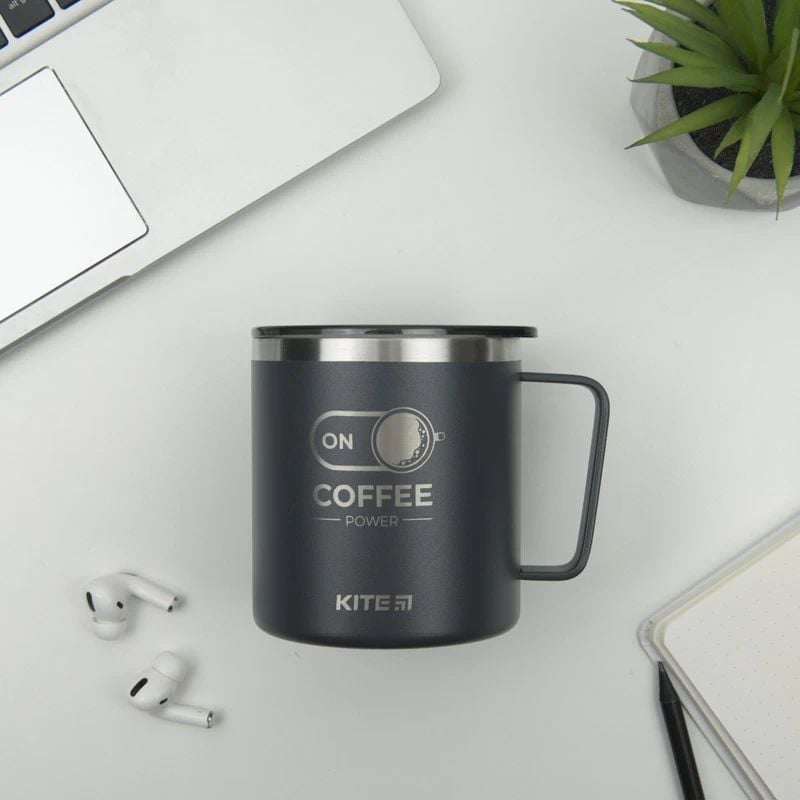 Термокружка Kite Coffee On 400 мл графіт (K22-379-01-2) - фото 4