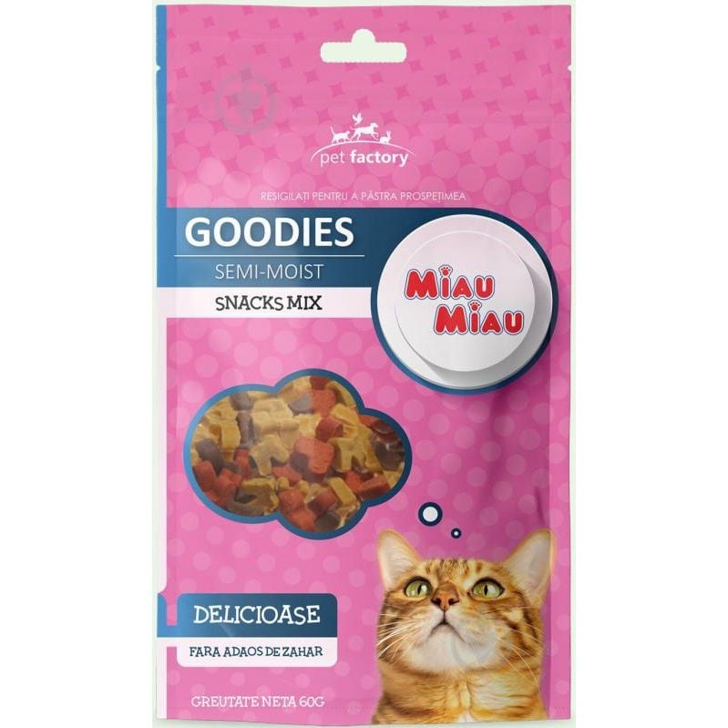 Лакомство для кошек Miau Miau Снеки микс вкусов, 60 г - фото 1