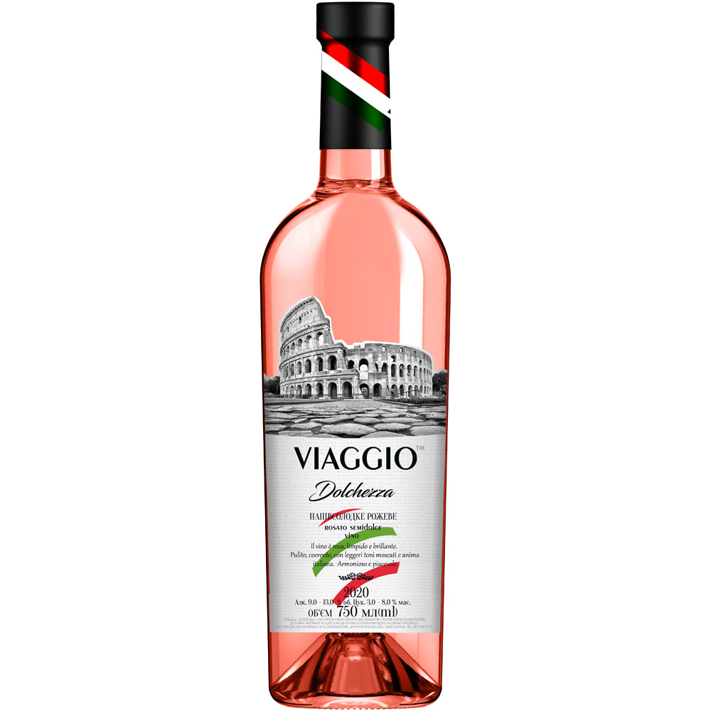 Вино Viaggio Dolchezza, рожеве, напівсолодке, 0,75 л - фото 1