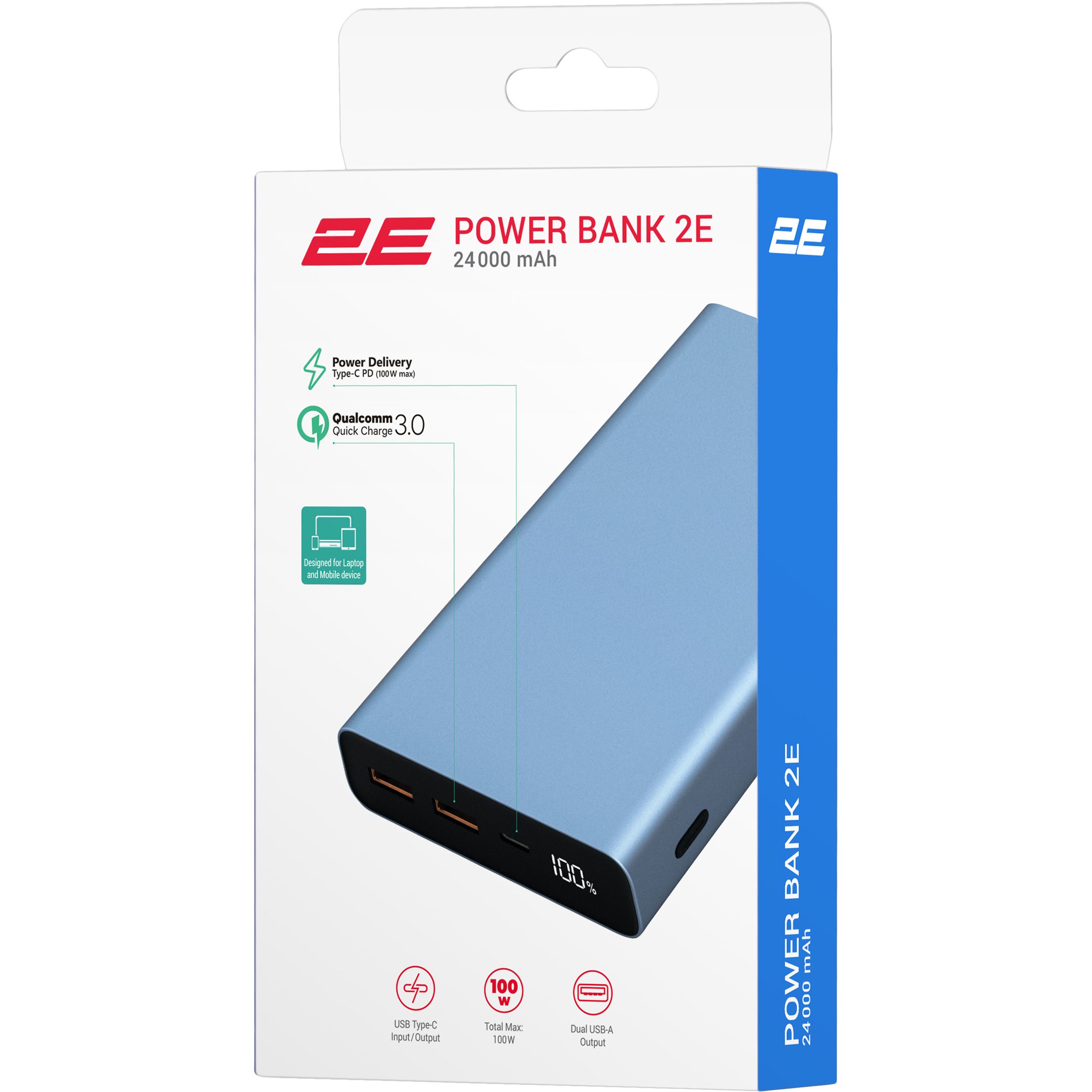 Портативний зарядний пристрій 2E Power Bank 24000 мАг (2E-PB2502-STEEL) - фото 6