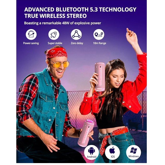 Портативная колонка Tronsmart Lite T7 24W TWS Bluetooth Pink - фото 7